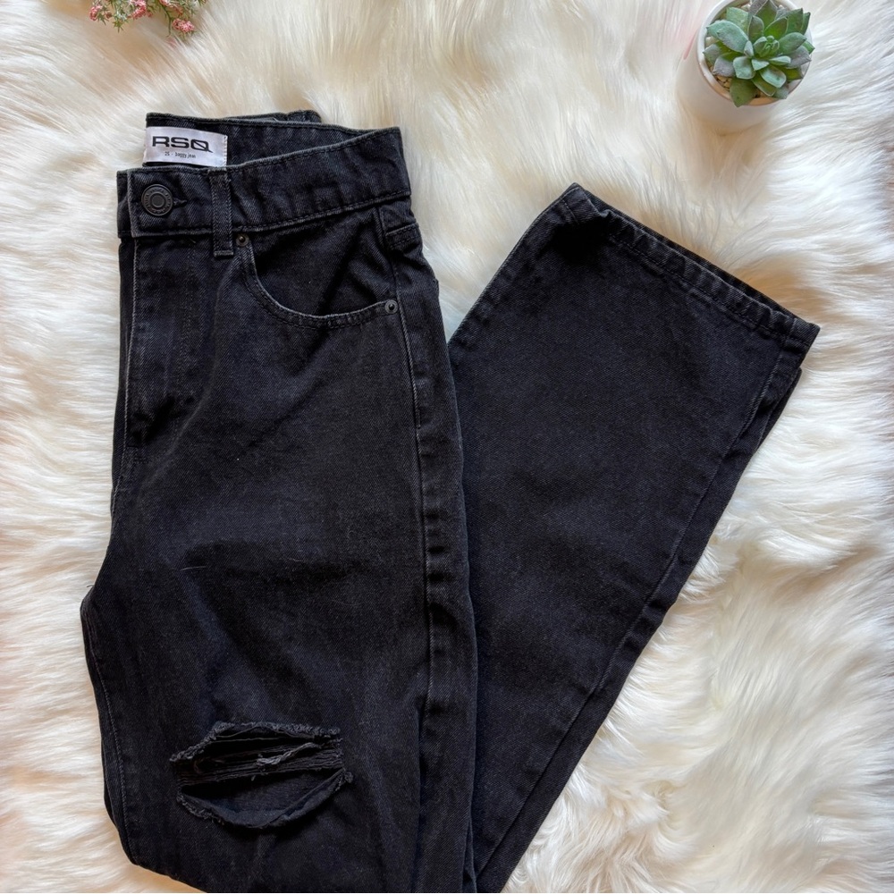 RSQ Black Ripped High Rise Baggy Jeans